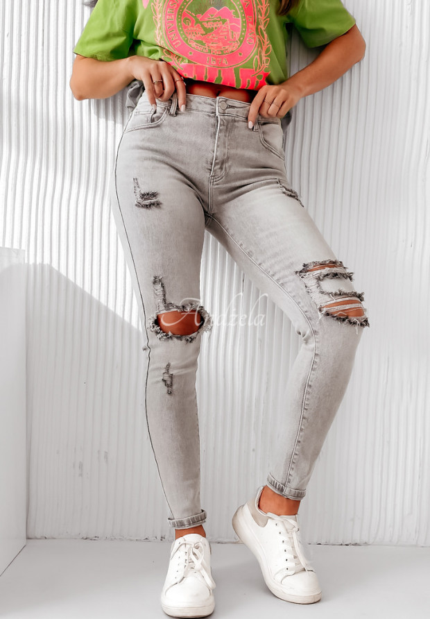 Skinny Jeans mit Destroyed-Effekten Navedo grau