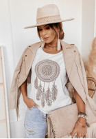 T-Shirt z nadrukiem Catch My Dreams Camel