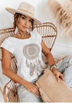 T-Shirt z nadrukiem Catch My Dreams Camel