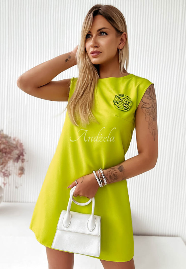 Kleid mit Rose Rosalynn Limette