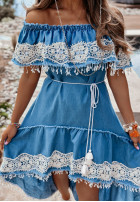 Kleid Kleid im spanischen Stil z koronką boho That Summer Blau