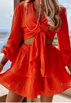Wiązana muślinowa Bluse Sea You Soon Orange