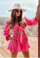 Wiązana muślinowa Bluse Sea You Soon Rosa