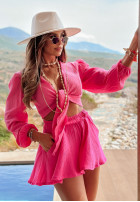 Wiązana muślinowa Bluse Sea You Soon Rosa