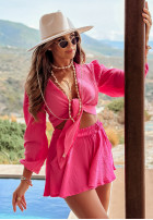 Wiązana muślinowa Bluse Sea You Soon Rosa