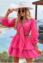 Wiązana muślinowa Bluse Sea You Soon Rosa