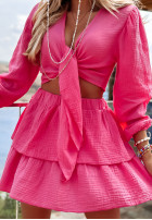 Wiązana muślinowa Bluse Sea You Soon Rosa