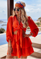 Wiązana muślinowa Bluse Sea You Soon Orange