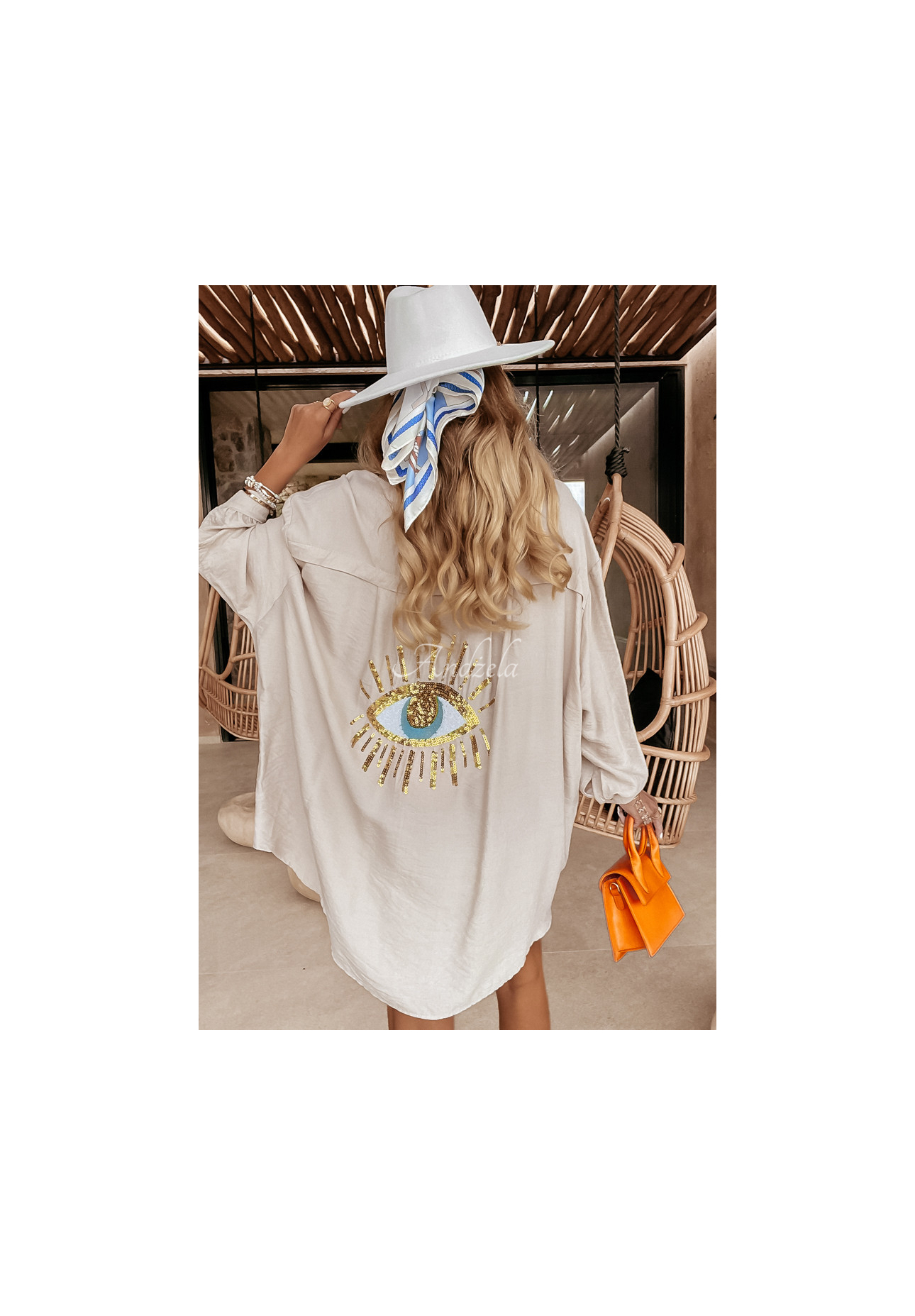 Hemd mit dekorativer Applikation Eye See You Beige