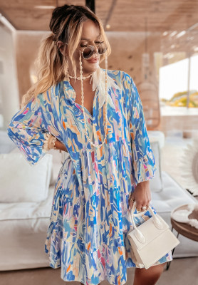 Gemustertes Kleid Magnala Flow Blau