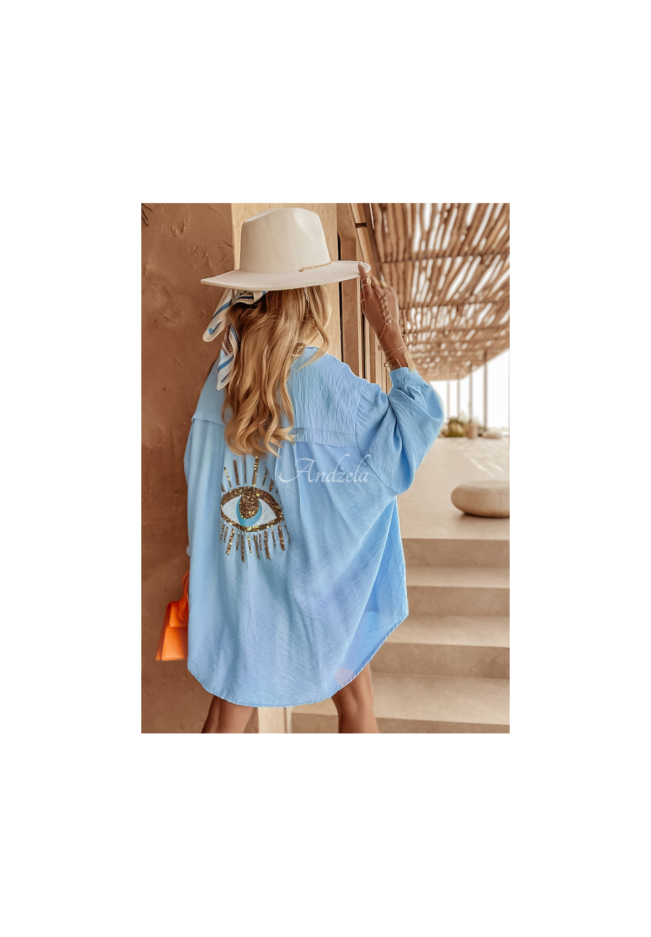 Hemd mit dekorativer Applikation Eye See You Himmelblau