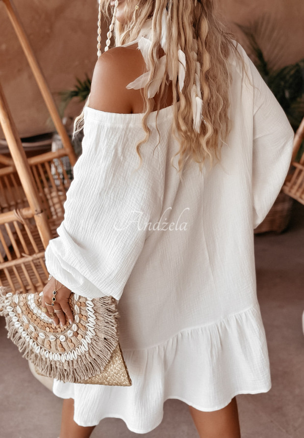 Musselin-Kleid oversize Aloha Beaches Weiß