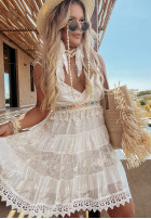 Boho Kleid aus Spitze Sicily Ecru