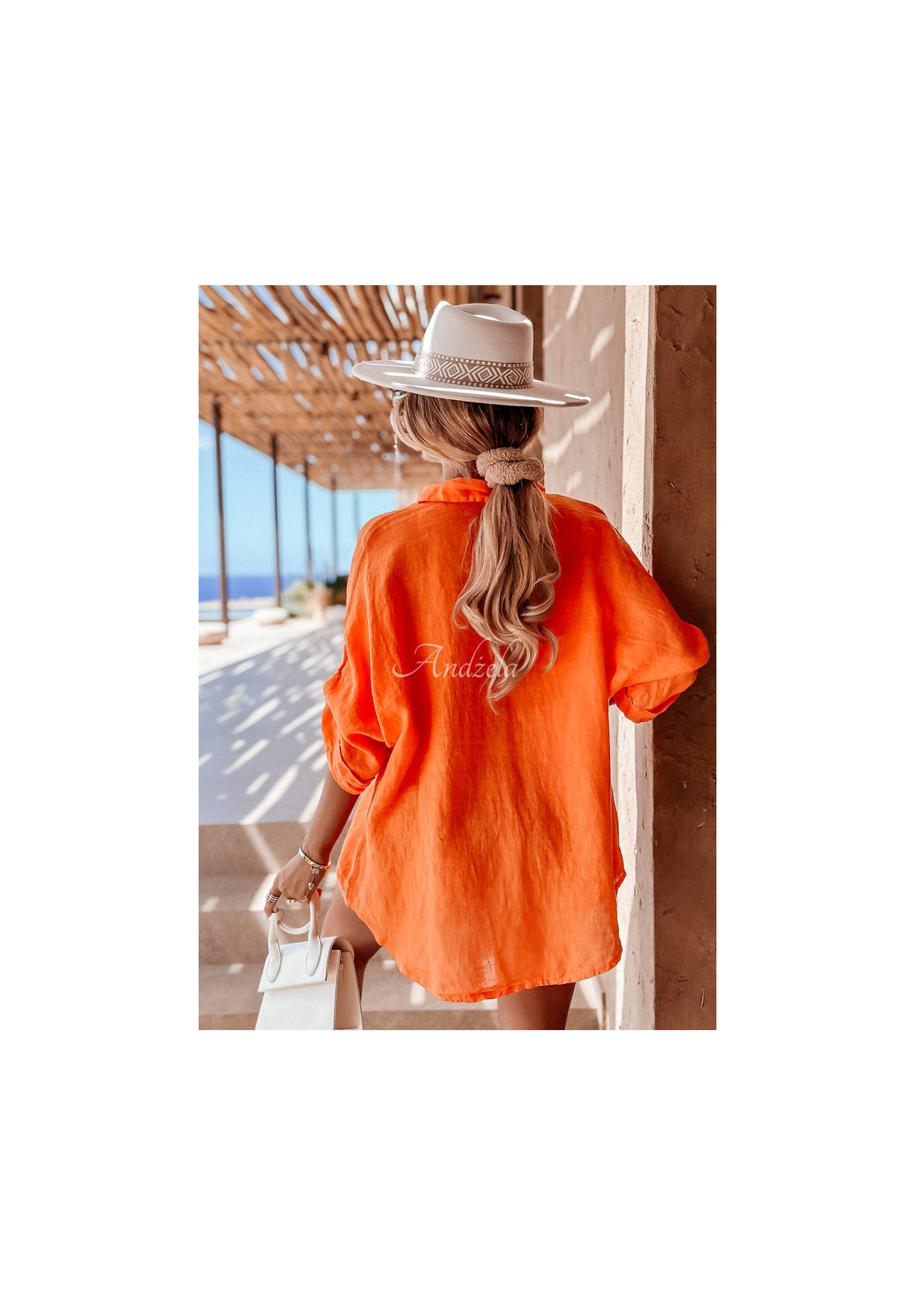 Leinenhemd Summery Essentials Orange