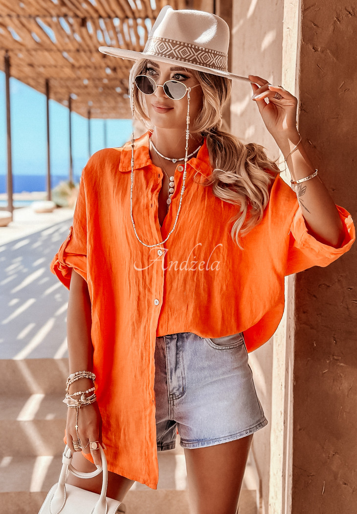 Sun Symphony linen shirt orange