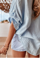Lniana Hemd Sun Symphony Himmelblau