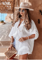 Lniana Shirt Sun Symphony in white