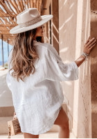 Lniana Shirt Sun Symphony in white