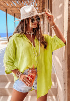 Lniana Shirt Sun Symphony in lime green