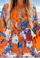 Wzorzysta Dress maxi Fantasy Island niebiesko-in orange