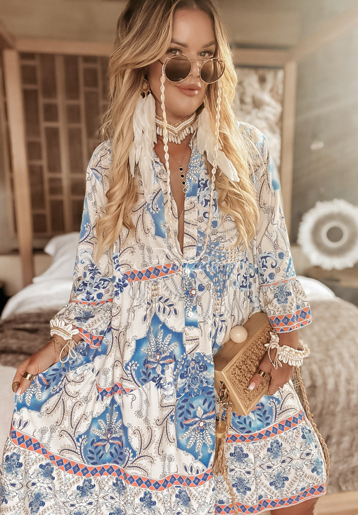 Magnala Lia floral dress blue