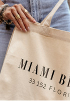 Materiałowa Tasche Miami Beach Florida jasnobeżowa