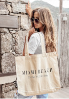 Materiałowa Tasche Miami Beach Florida jasnobeżowa
