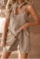 Lniany Top Summery Essentials in beige