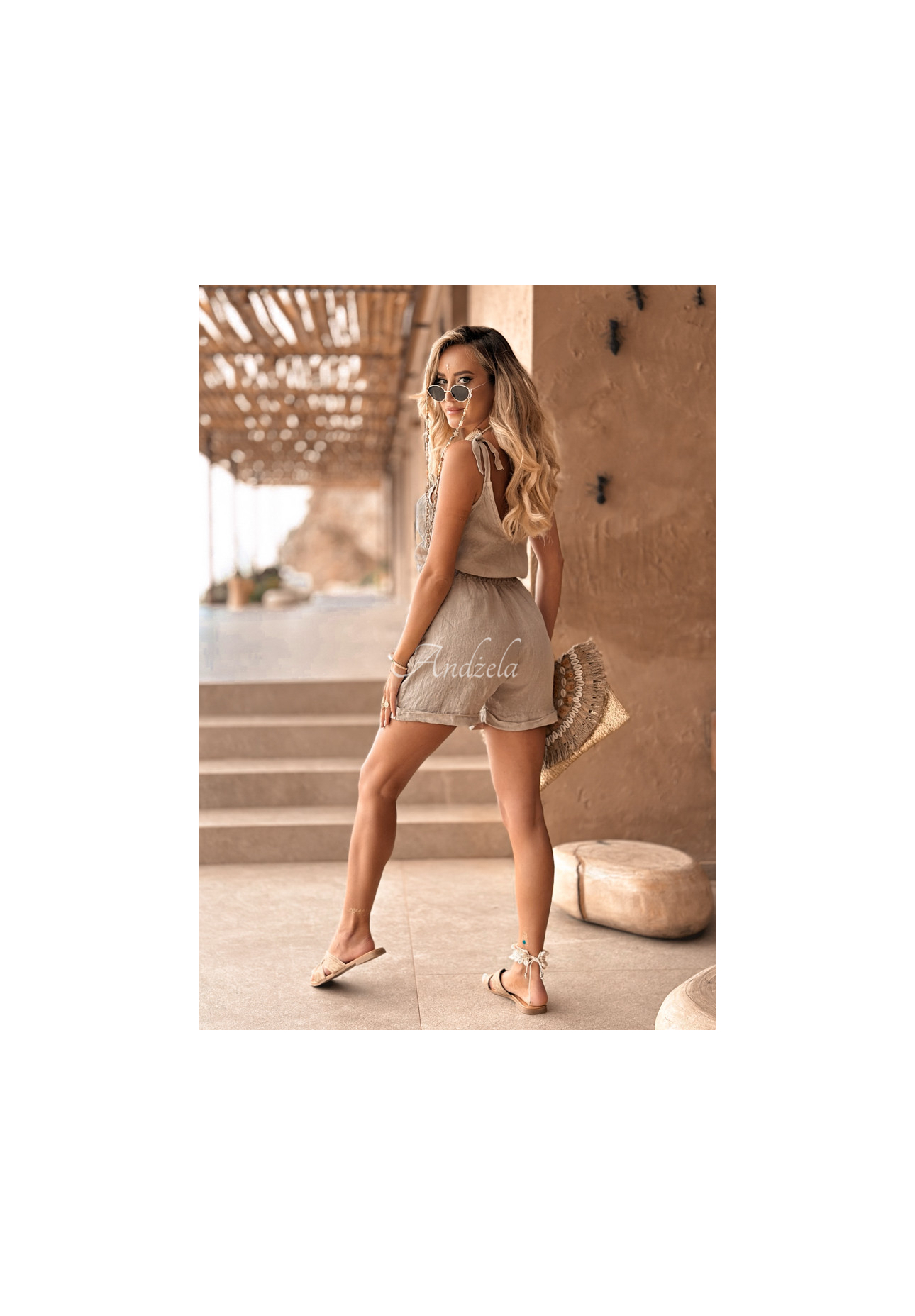 Leinen-Top Summery Essentials Beige
