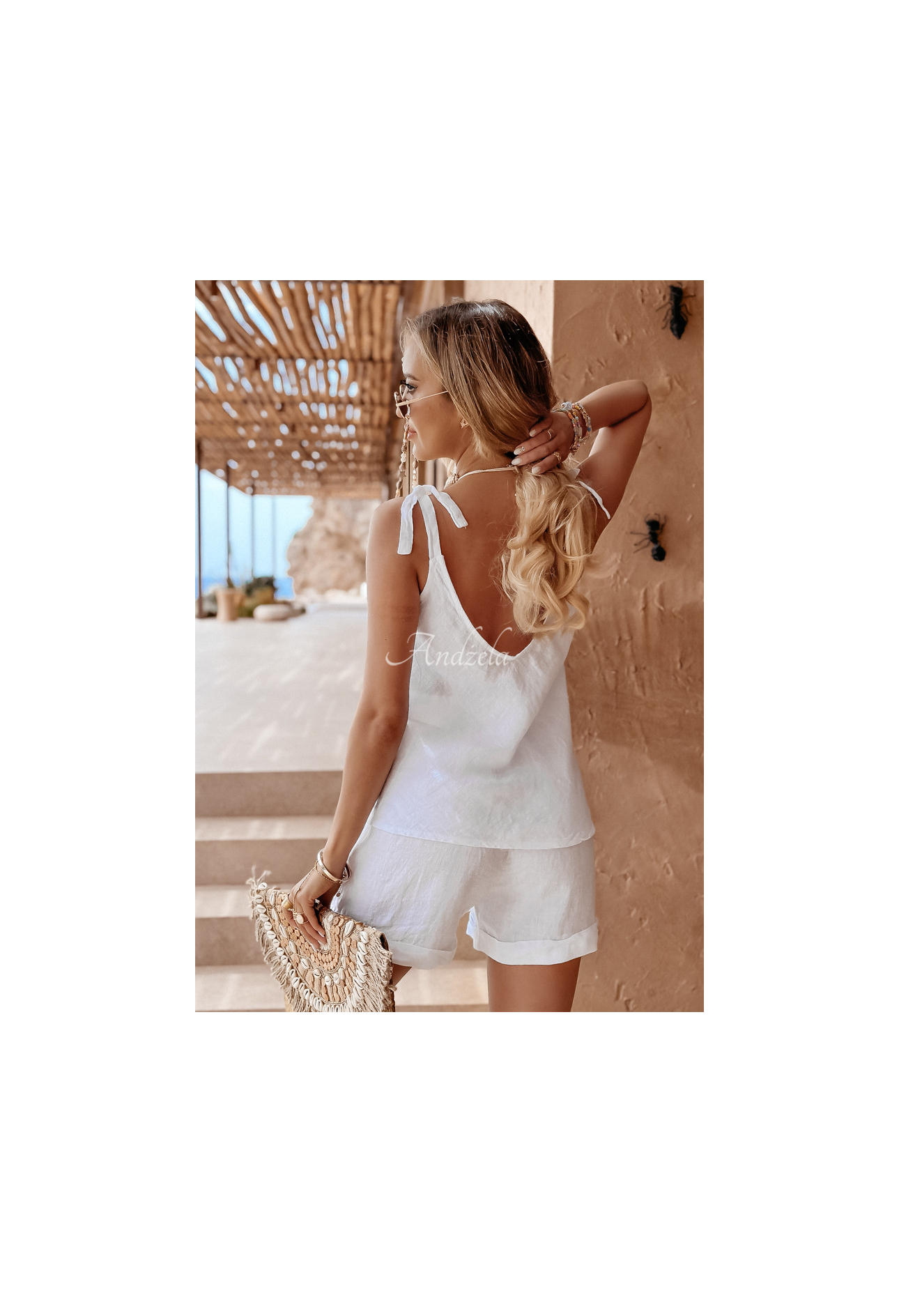 Leinen-Top Summery Essentials Ecru