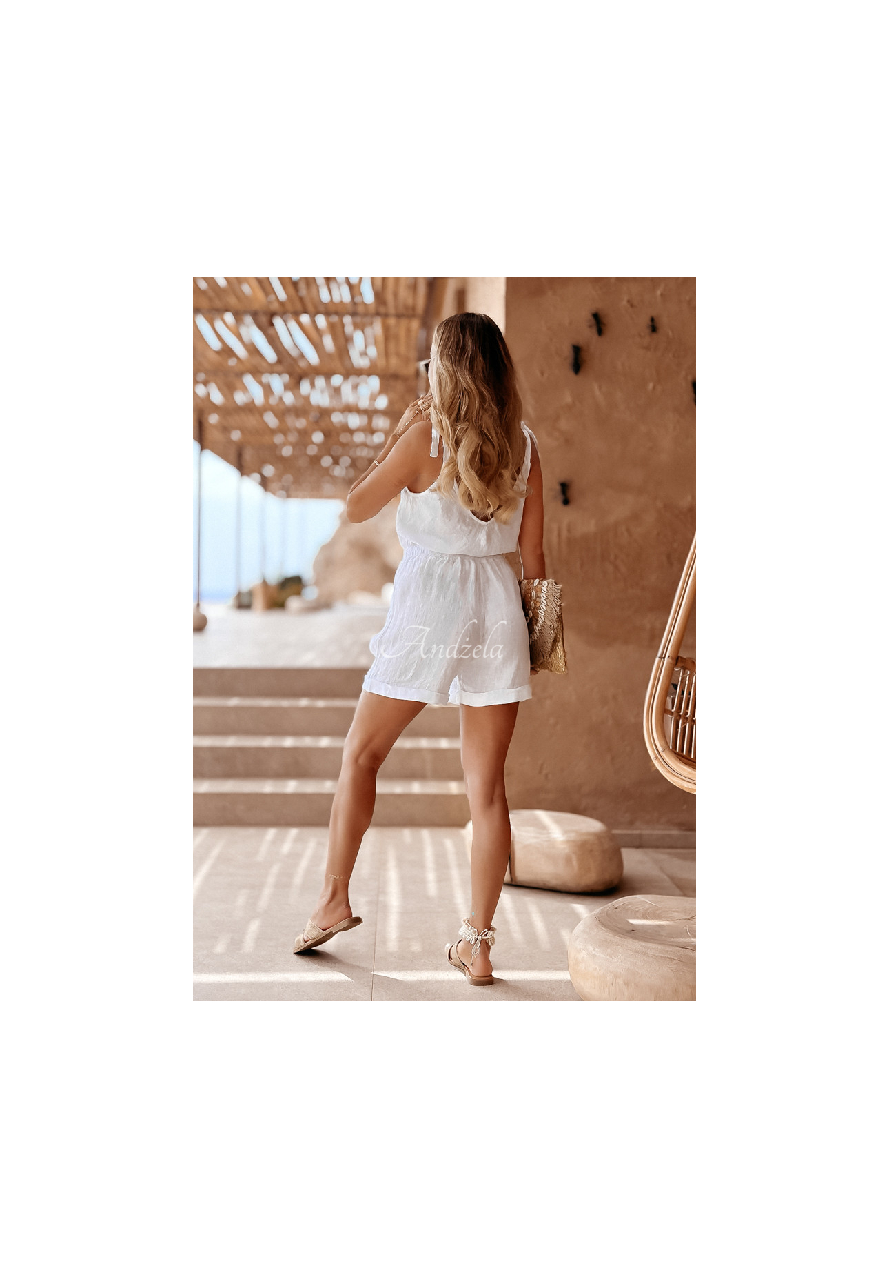 Kurze Leinenshorts Summery Essentials Ecru