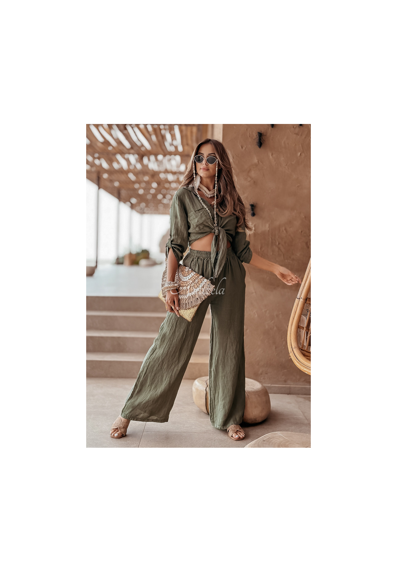 Leinen Hosen Summery Essentials Khaki