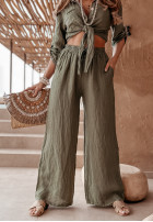 woven Trousers Summery Essentials in in in in in khaki green green green green green