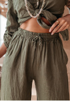 woven Trousers Summery Essentials in in in in in khaki green green green green green