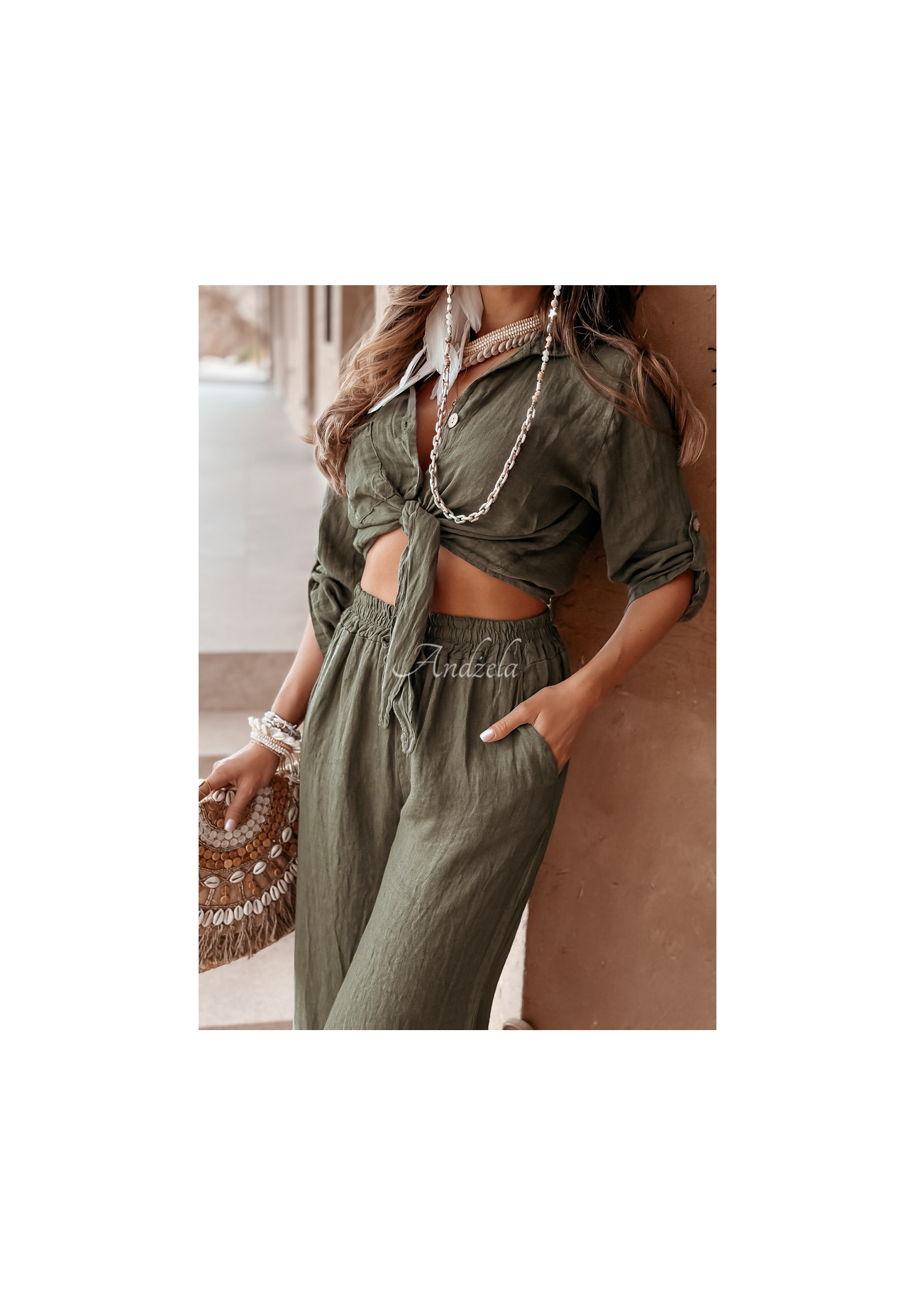 Leinen Hosen Summery Essentials Khaki