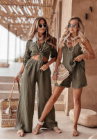 woven Trousers Summery Essentials in in in in in khaki green green green green green