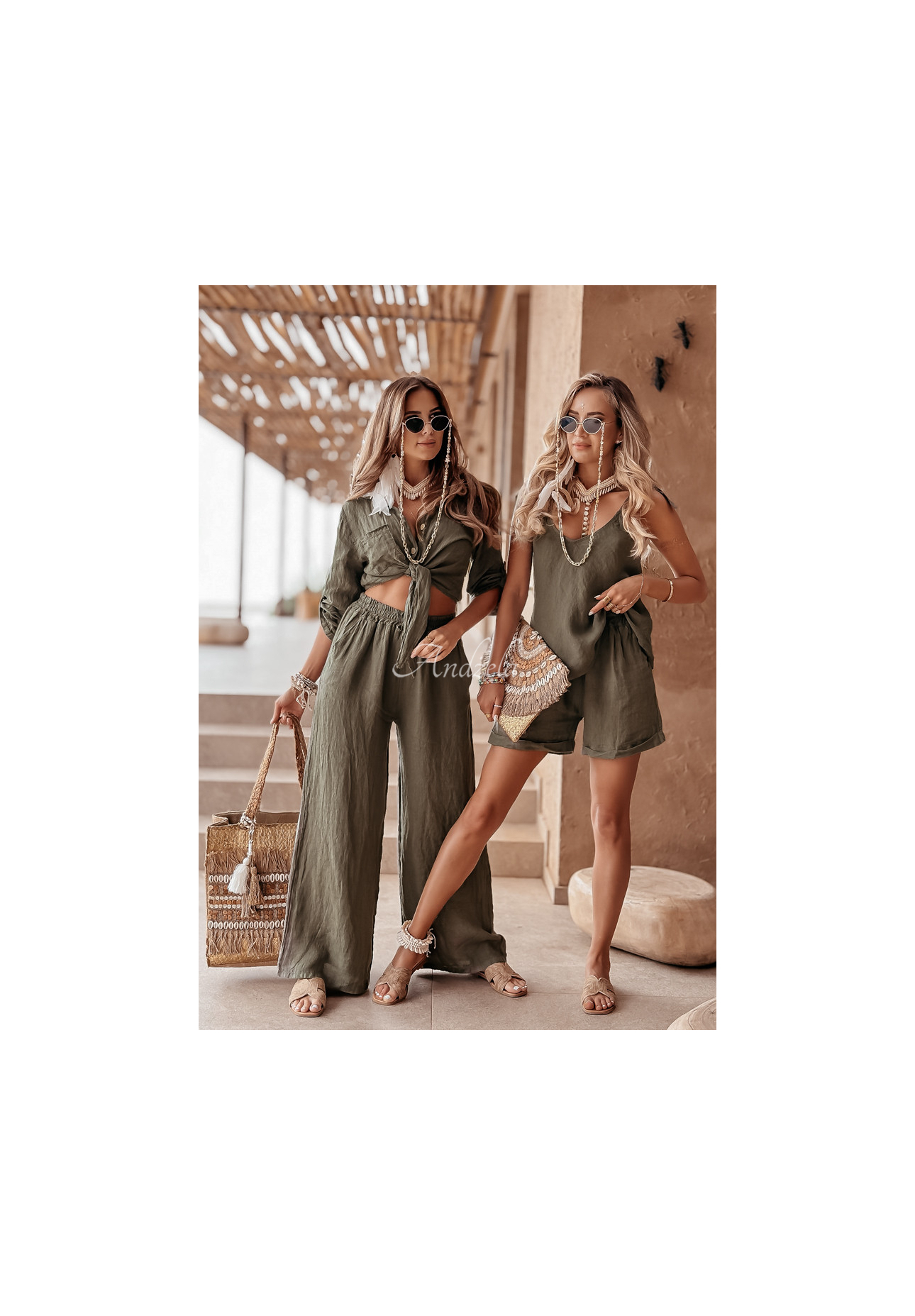 Leinen Hosen Summery Essentials Khaki