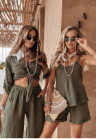woven Trousers Summery Essentials in in in in in khaki green green green green green