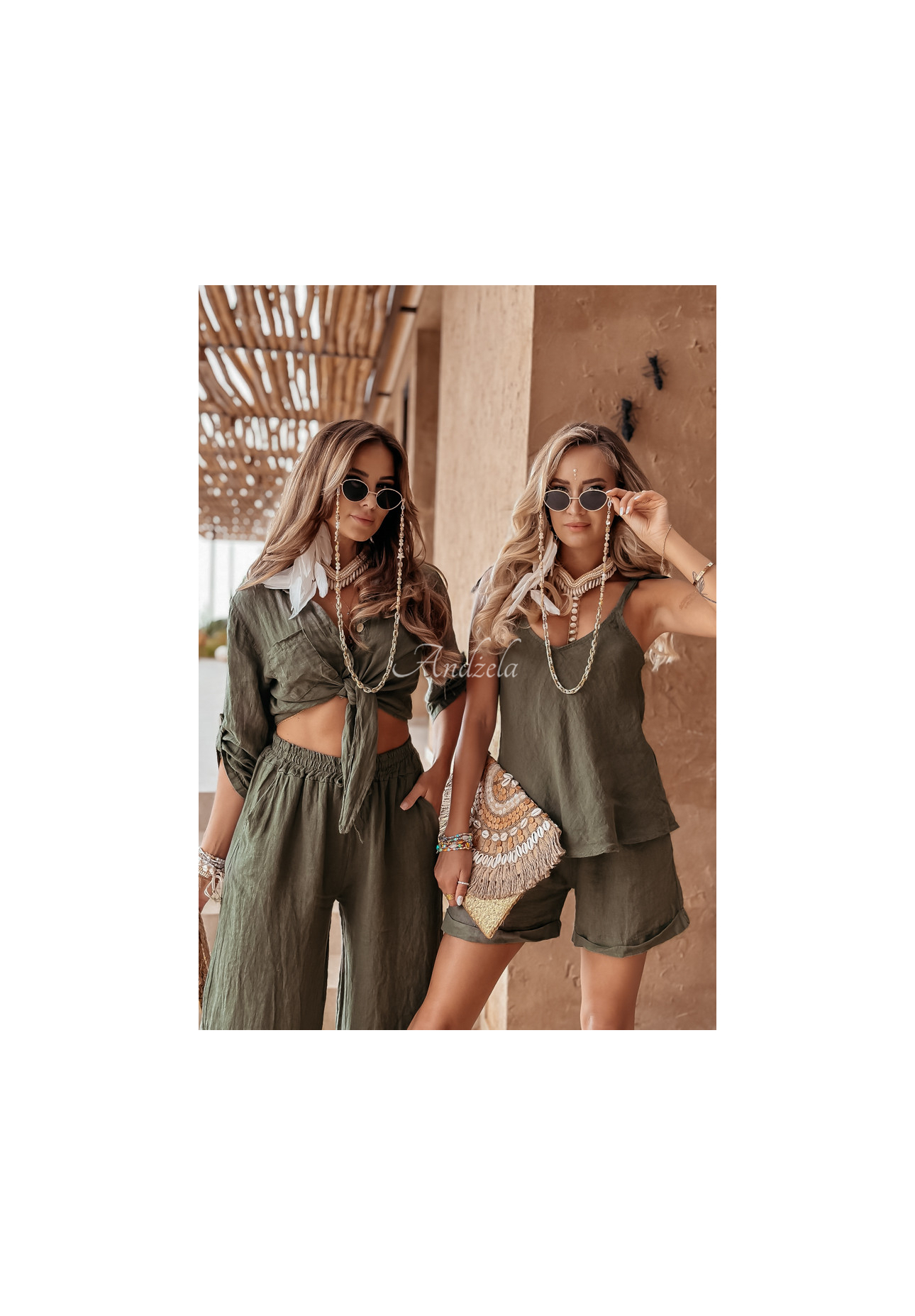 Leinen Hosen Summery Essentials Khaki