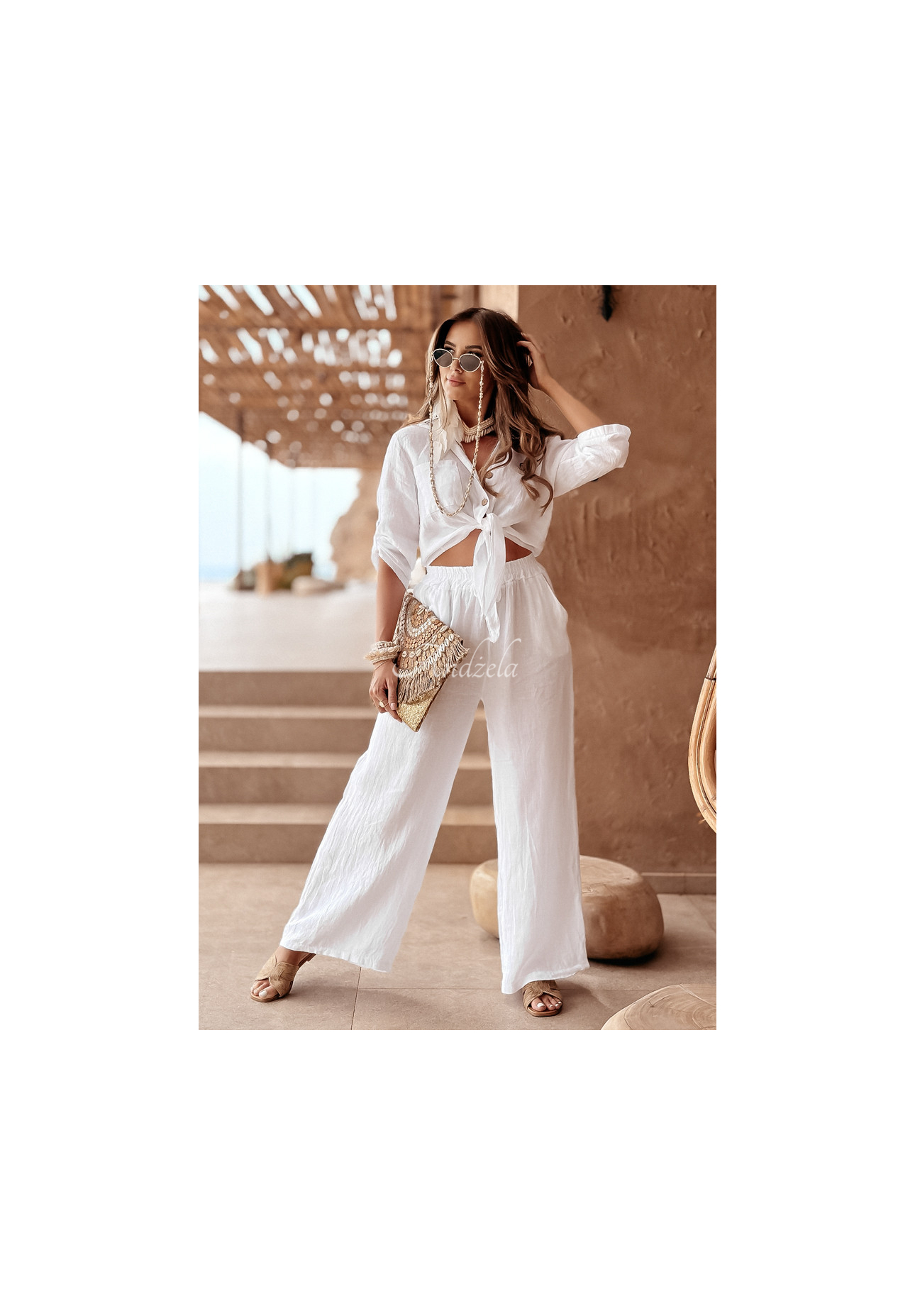 Leinen Hosen Summery Essentials Ecru