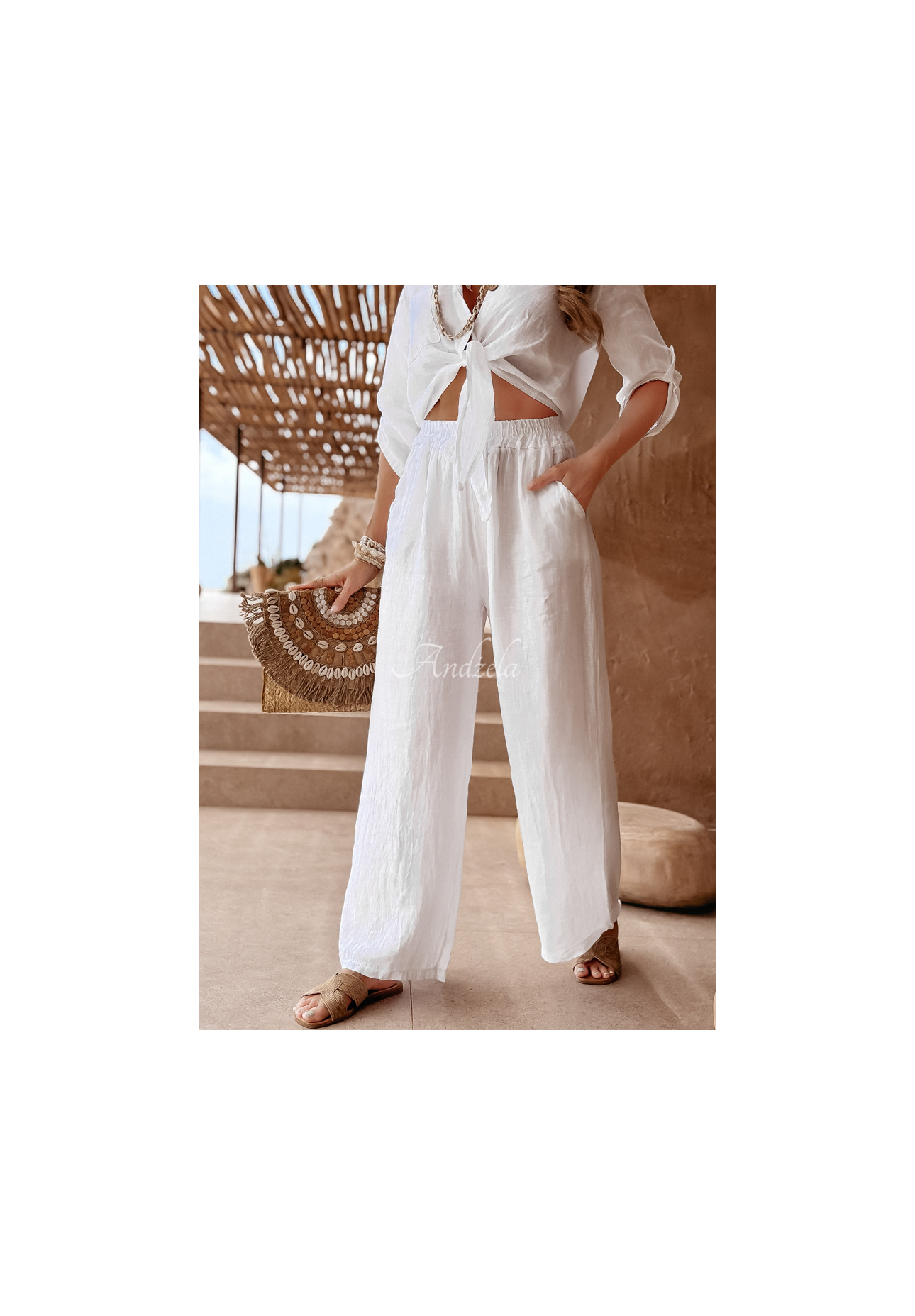 Leinen Hosen Summery Essentials Ecru