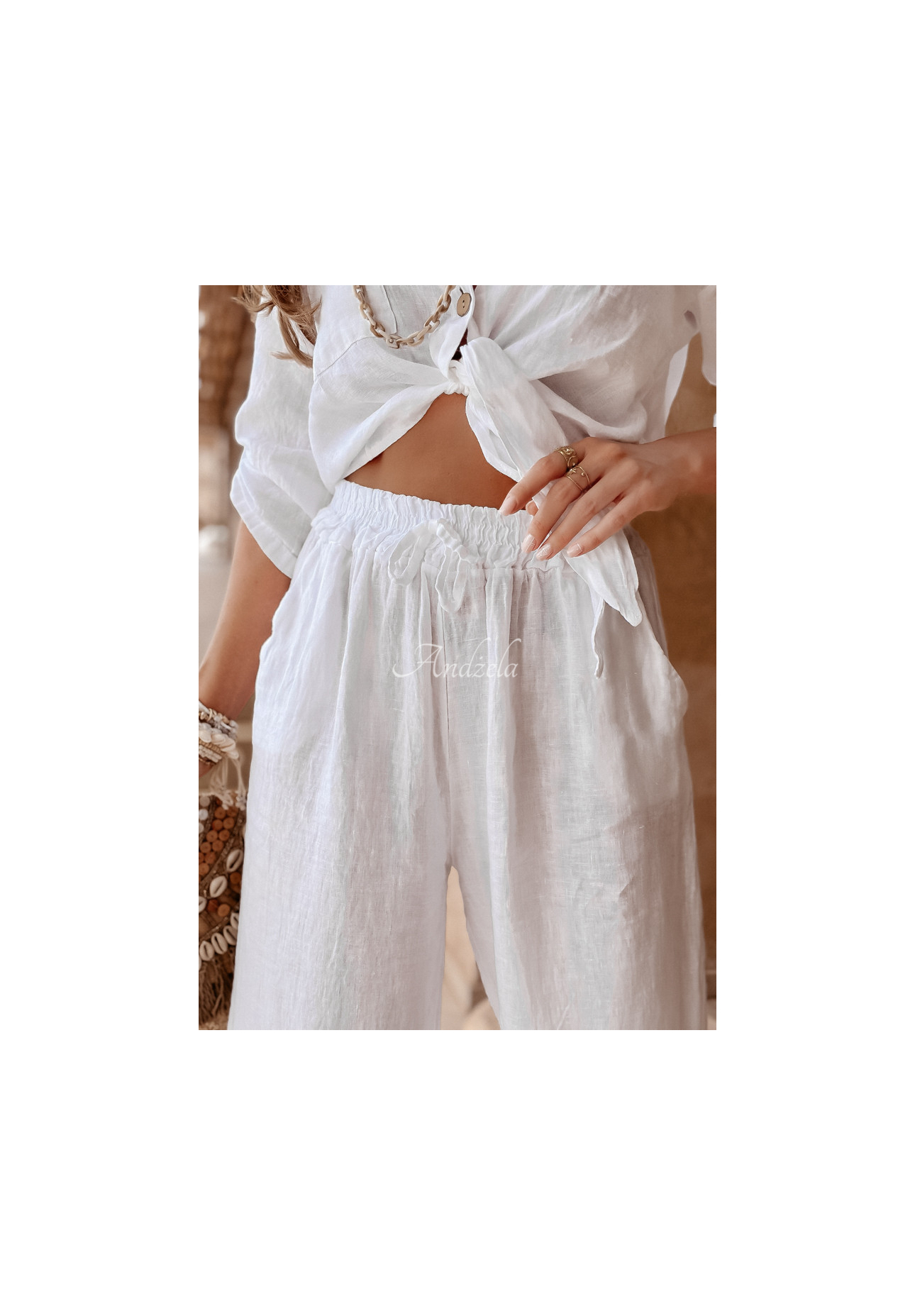 Leinen Hosen Summery Essentials Ecru