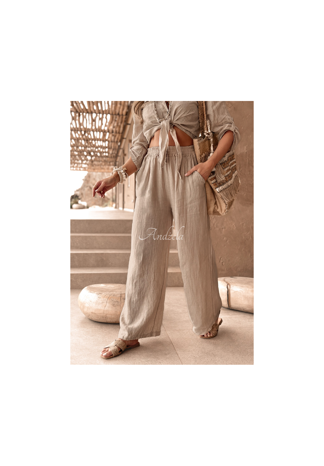 Leinen Hosen Summery Essentials Beige