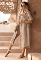 Lniana koszulowa Kleid Summery Essentials Beige