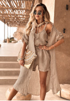 Lniana koszulowa Kleid Summery Essentials Beige
