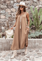 Kleid maxi Beach Style Camel