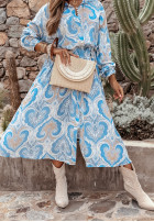 Wzorzysta Dress z paskiem Arabella in baby blue
