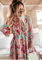 Wzorzysta Dress Magnala Aria in neon pink