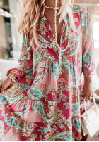 Wzorzysta Dress Magnala Aria in neon pink