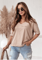 Blouse oversize Chasing Dreams in beige